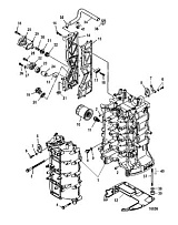 Блок цилиндров и картер 4-Х ТАКТНОГО ПЛМ MERCURY 80 Серийный номер от 1B227000 до 1B366822