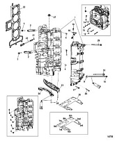 Блок цилиндров 4-Х ТАКТНОГО ПЛМ MERCURY 100 Серийный номер от 1B366823 и выше
