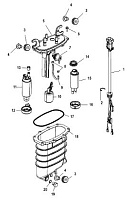 Модуль подачи топлива (Часть 1) 4-Х ТАКТНОГО ПЛМ MERCURY 80 Серийный номер от 1B366823 и выше
