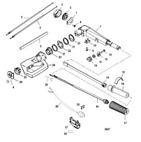 Рукоятка румпеля 4-Х ТАКТНОГО ПЛМ MERCURY F15 Серийный номер от 9973100 до 0P016999