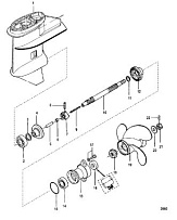 Корпус шестерни, карданный вал-Non Bigfoot 4-Х ТАКТНОГО ПЛМ MERCURY 9.9 Серийный номер от 0P325500 и выше