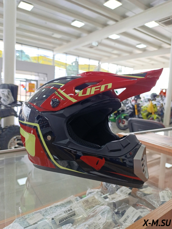 Шлем кроссовый HETOSHI UFD XD1-2 цв. Черно-бело-красный р. M Шлем кроссовый HETOSHI UFD XD1-2 цв. Черно-бело-красный р. M