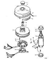 Маховик и стартер 2-Х ТАКТНОГО ПЛМ MERCURY 75 Серийный номер от 0C222000 до 0D283221