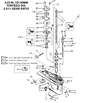Корпус шестерни (приводной вал)(3 JAW REVERSE CLUTCH) 2-Х ТАКТНОГО ПЛМ MERCURY 75 Серийный номер от 9793577 до 0P016999
