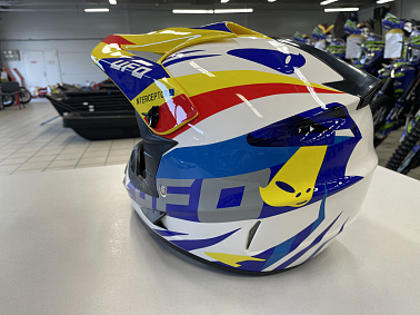 Шлем кроссовый HETOSHI UFD XD1-43 цв. Бело-сине-красно-желтый р. L 