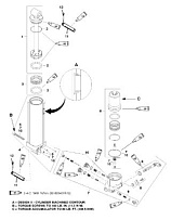 Ручные компоненты наклона (Дизайн 2) 2-Х ТАКТНОГО ПЛМ MERCURY 50EO Серийный номер от 9885345 до 9973099