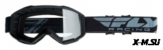 Очки для снегохода FLY RACING FOCUS (2019) YOUTH (детские) чёрные, прозрачные