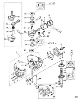 Блок цилиндров, коленчатый вал, поршень 2-х тактного ПЛМ MERCURY 5 M Серийный номер от 0G710613 до 0T894438