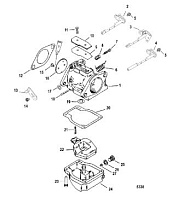 Карбюратор 2-Х ТАКТНОГО ПЛМ MERCURY 50EO Серийный номер от 0G590000 до 0G760299