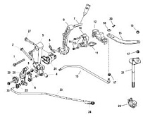 Рычаг переключения передач, внешний, длинный 4-Х ТАКТНОГО ПЛМ MERCURY 40 Серийный номер от 1C000001 до 1C049738