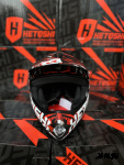 Шлем кроссовый детский HETOSHI Cross-Kids KY-B12 цв.Красно-черно-белый Матовый р.Y-M