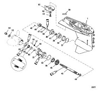 Корпус шестерни(карданный вал) - 1.83:1 передаточное число 4-Х ТАКТНОГО ПЛМ MERCURY 50 Серийный номер от 1C000001 до 1C050251