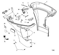 Низ капота 4-Х ТАКТНОГО ПЛМ MERCURY 30 Серийный номер от 0P153500 до 0P400999