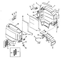 Капот и передняя крышка 2-Х ТАКТНОГО ПЛМ MERCURY 75 Серийный номер от 9506481 до 9589038