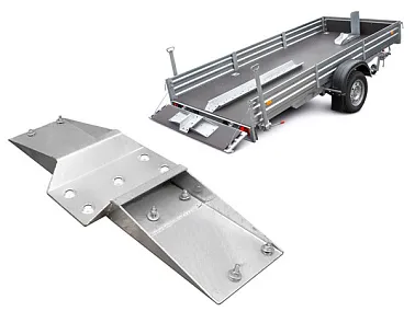 Направляющая для колёс мотоцикла на откидной борт прицепа