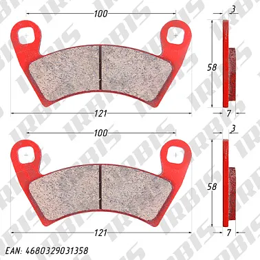 Колодки тормозные дисковый POLARIS RZR, RANGER (перед)